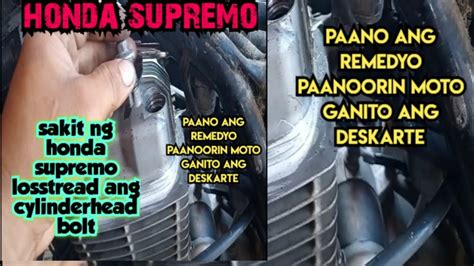 Honda Supremo Lostread Ang Tornilyo Sa Cylinderhead Anu Ang Remedyo