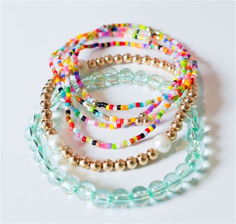 The Jazzy Stack Seed Bead Bracelet Stack Of 4 Or Stack 6 Dainty