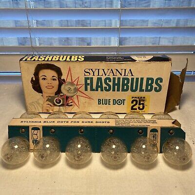 Vintage Box Of Sylvania Blue Dot Press Flashbulbs Ebay