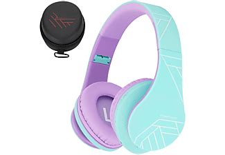 POWERLOCUS P2 für Kinder Over ear Kopfhörer Bluetooth Blaugrün Lila