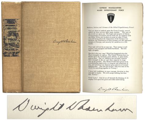 Lot Detail - Dwight D. Eisenhower Signed D-Day Speech From ''Crusade in ...