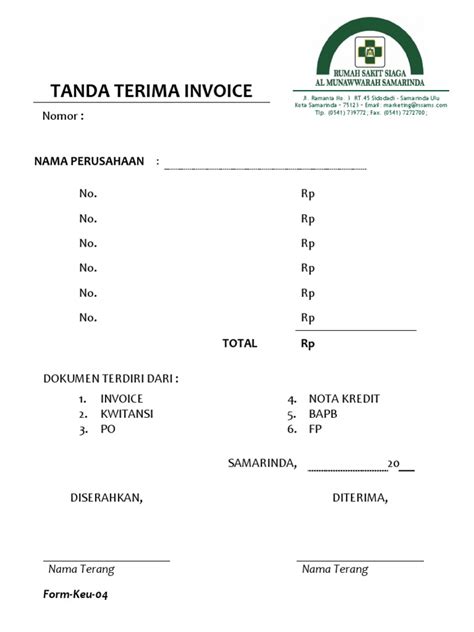 Form 11 Form Tanda Terima Invoice Pdf