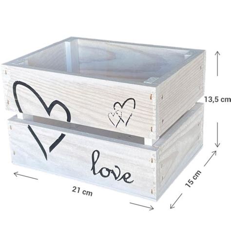 Geschenkkiste Aus Holz Weiss Love Mit Herzen X X Cm Ihr