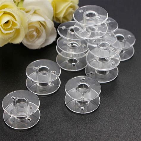 New Arrival 10 Pcs Clear Empty Bobbins Thread String Sewing Machine