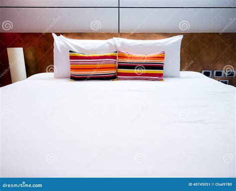 Clean and neat bed stock image. Image of single, rest - 40745051