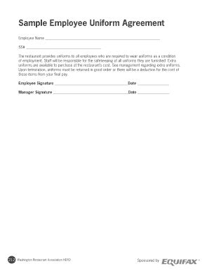 Employee Uniform Acknowledgement Form Hot Sex Picture