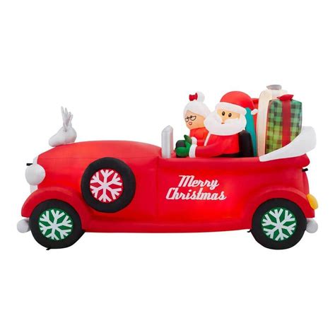 Ft Santa And Mrs Claus In Car Holiday Inflatable Lamouren Online