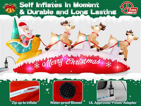 Amazon Danxilu Ft Long Christmas Inflatables Santa Sleigh With