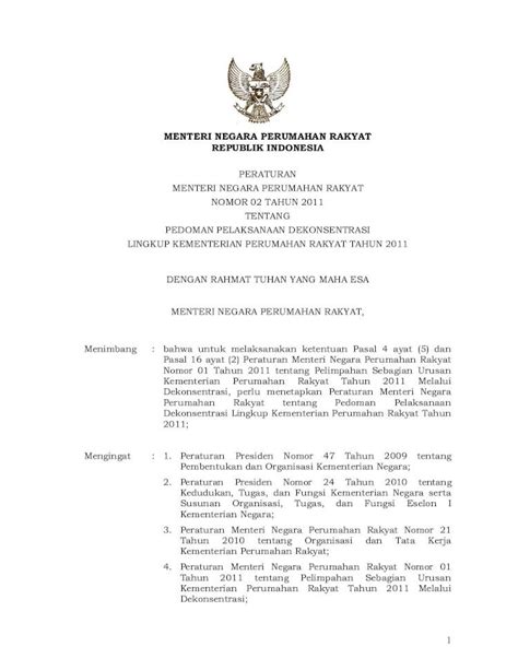 Pdf Peraturan Menteri Negara Perumahan Rakyat Nomor Tahun