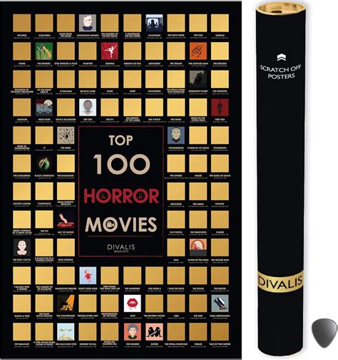 Buy Top 100 Horror Movies Scratch Off Poster Large Cinema Scratchable