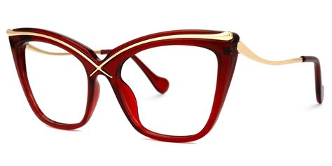 Winston Cat Eye Red Eyeglasses And Wide Frame Glasses