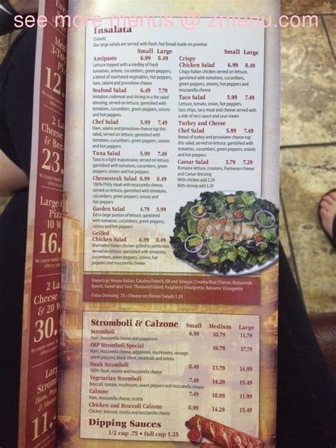 Menu at Original Italian Pizza and Restaurant, Elysburg, 114 ...