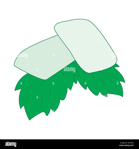 Chewing Gum With Fresh Mint Leaves Icon Stock Vector Image And Art Alamy