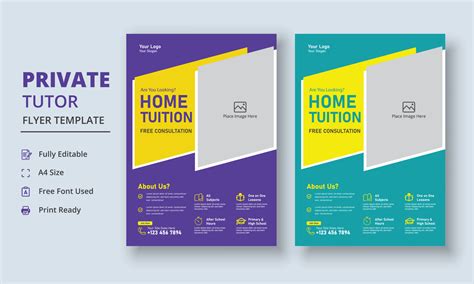 Private Tutor Flyer Template Home Tuition Flyer Online Tutors Flyer