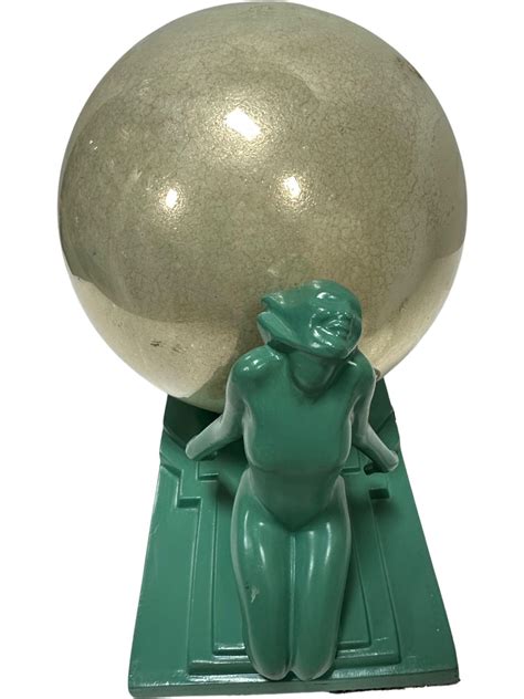 Frankart Art Deco Nude Female Figurals With S Mercury Glass Globe