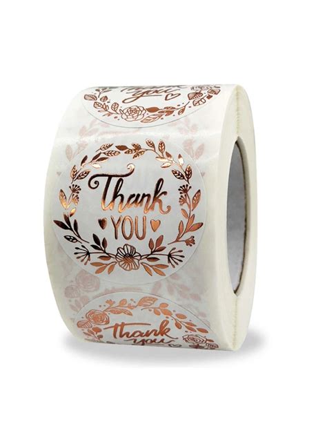 1 Roll 500pcs Rose Gold Floral Copperplate Stickers English Alphabet