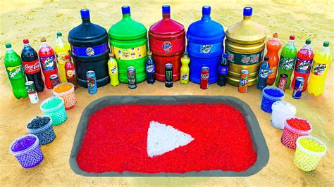 How To Make Youtube Logo With Orbeez Colorful Mirinda Sprite Coca