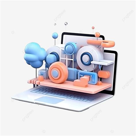 Ui D Model Cartoon Style Render Illustration D Modern Design Png