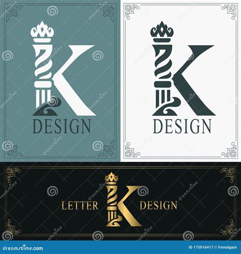 Elegant Letter K Graceful Royal Style Calligraphic Beautiful Logo