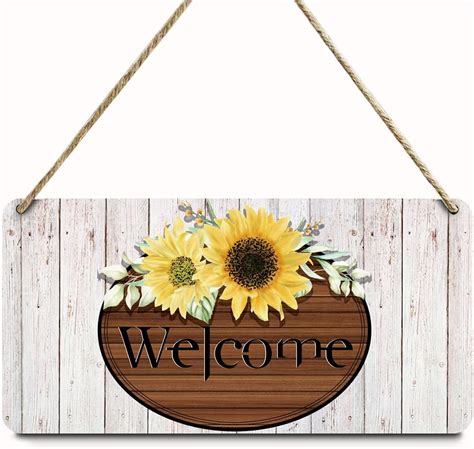 Sunflower Decor Welcome Sign Farmhouse Wall Hanging Decor