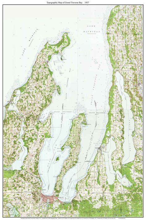 This Old Topographic Map Of Grand Traverse Bay Is A Composite Map I