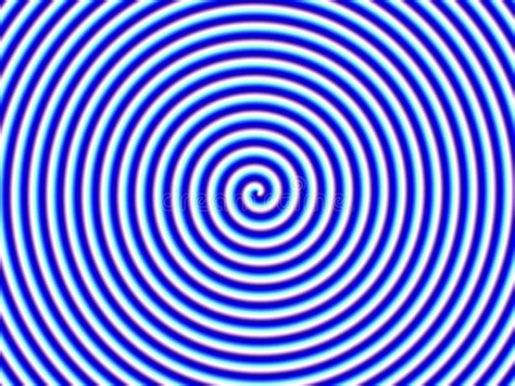 Optical Illusion Hypno Blue White Spiral Single Stock Illustration