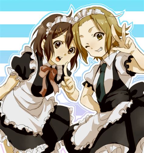 Safebooru Alternate Costume Apron Brown Eyes Brown Hair Enmaided Frills Hair Ornament Hairband