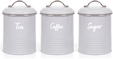 Ehc Tea Coffee Sugar Canister Set Set Of 3 Airtight Food Storage