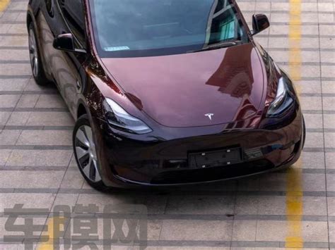 特斯拉Model Y 黑魅红改色膜 效果图 车膜网