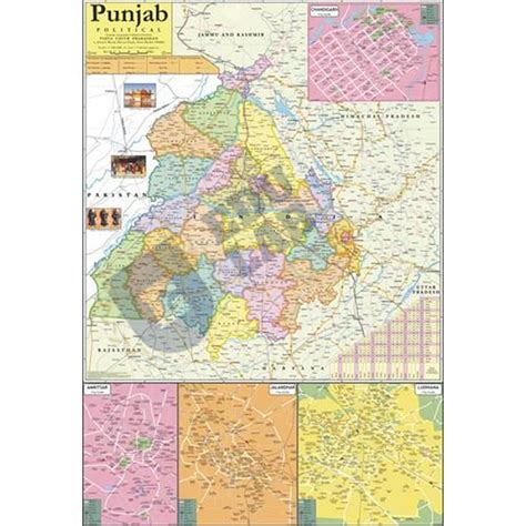 Punjab Political Map Chart Manufacturer, Supplier & Exporter in India ...