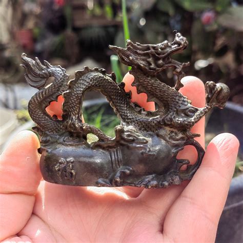 2024 Fine Chinese New Year Dragon Statue Old Bronze Zodiac Standing Dragon Statue Sculpture