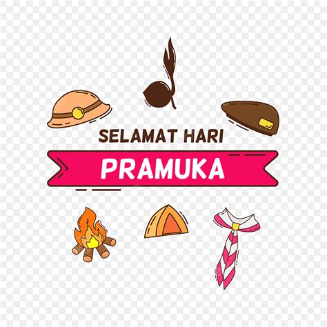 Texto Selamat Hari Pramuka Con Ilustración PNG Pramuka Contento Día