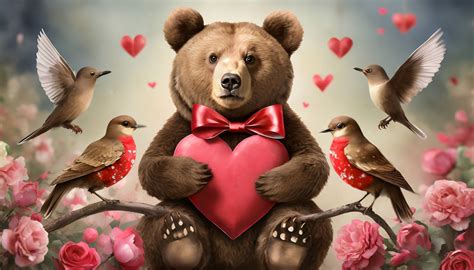 Brown Teddy Bear, Red Heart Free Stock Photo - Public Domain Pictures