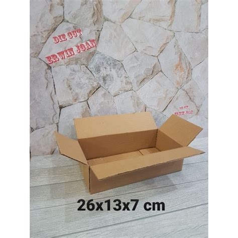 Jual Kardus Box Uk 26x13x7 Cm Karton Packing Polos Baru ST