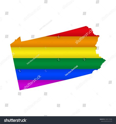 Pennsylvania Lgbt Flag Map Illustration Slightly Stock Illustration