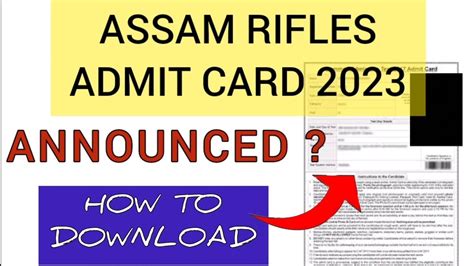 Assam Rifles Admit Card How To Check Assam Rifles Admit Card