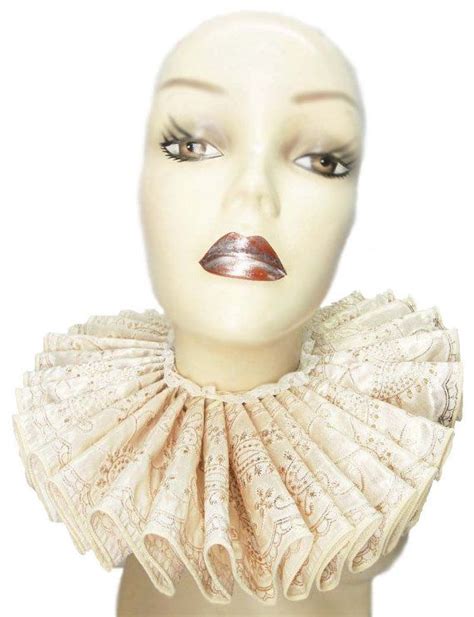 Ruffled Collar Gold Ivory Champagne Elizabethan Neck Ruff Etsy