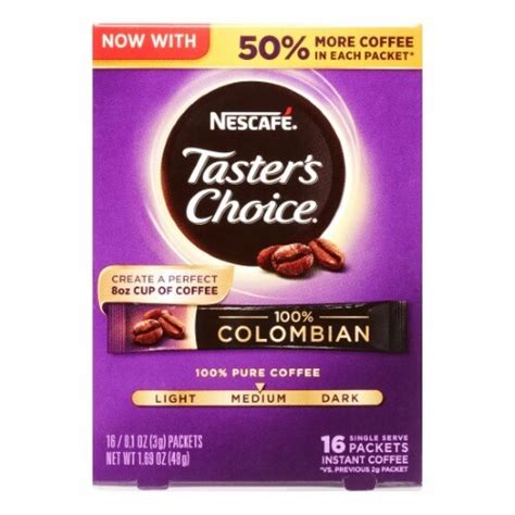 nescafe tasters choice  colombian instant coffee pack