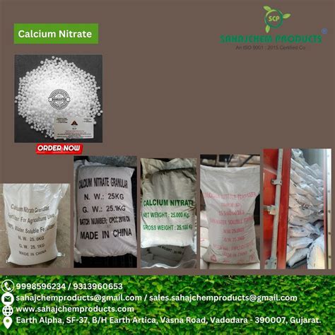 Kg Granules Calcium Nitrate Granular For Agriculture Packaging