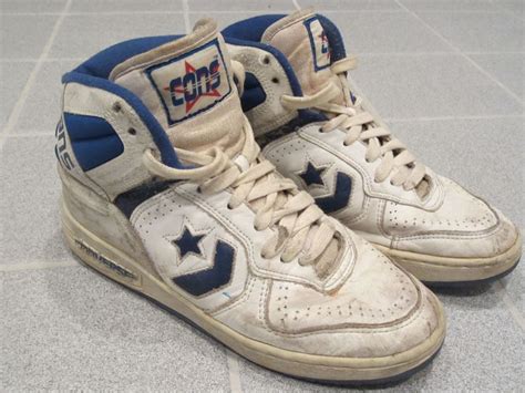 1990s 80s Converse Vintage Cons Leather Basketball High Tops Mens Size