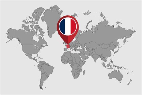 Pin map with France flag on world map.Vector illustration. 10422360 Vector Art at Vecteezy