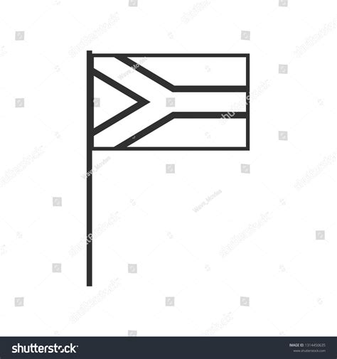 South Africa Flag Icon Black Outline Stock Vector (Royalty Free) 1314450635