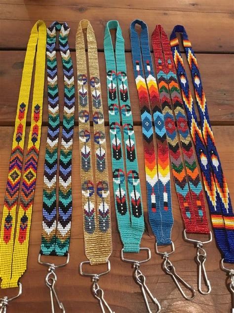 Loom Beaded Lanyard Indigenous Made Etsy In 2020 Beaded Lanyards