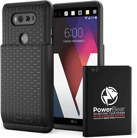 Buy PowerBear LG V20 Extended Battery 6500 MAh With Cover Case 200