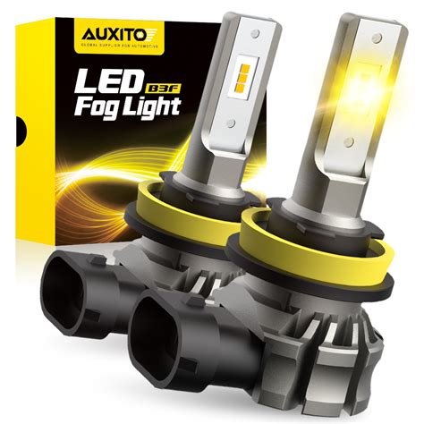 Auxito H11 H8 H16 Led Fog Light Bulbs Or Drl 6000 Lumens 3000k Amber