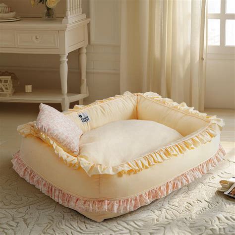 Floral Orthopedic Dog Bed Calming Pet Bed with Pillow - FunnyFuzzy