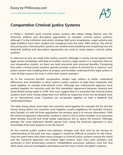 Comparative Criminal Justice Systems Paper Example