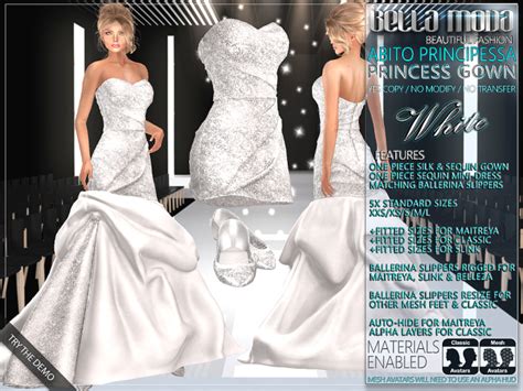 Second Life Marketplace Bella Moda Abito Principessa White Princess