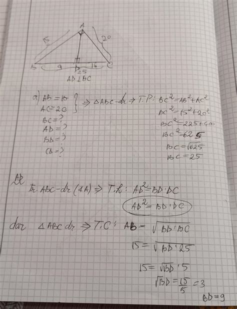 N Figura Al Turat Triunghiul Abc Este Dreptunghic A Iar Ad