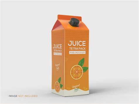 Premium Psd Tetra Paper Juice Packaging Mockup